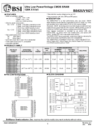 Datasheet BS62UV1027DC-85 manufacturer BSI