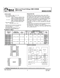 Datasheet BS62UV256 manufacturer BSI