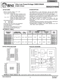 Datasheet BS62UV4000-15 manufacturer BSI