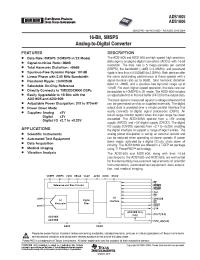 Datasheet ADS1606 manufacturer Burr-Brown