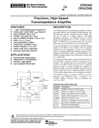 Datasheet OPA2380 manufacturer Burr-Brown