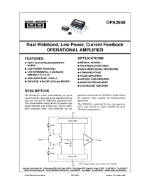 Datasheet OPA2658P manufacturer Burr-Brown