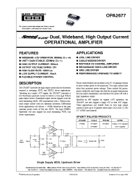 Datasheet OPA2677U manufacturer Burr-Brown