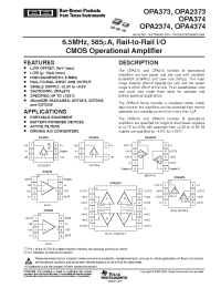 Datasheet OPA373AIDR manufacturer Burr-Brown