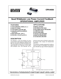 Datasheet OPA4658P manufacturer Burr-Brown