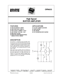 Datasheet OPA633 manufacturer Burr-Brown