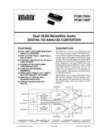 Datasheet PCM1700U-K manufacturer Burr-Brown