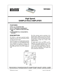 Datasheet SHC804 manufacturer Burr-Brown