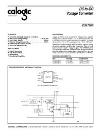 Datasheet CLM7660 manufacturer Calogic