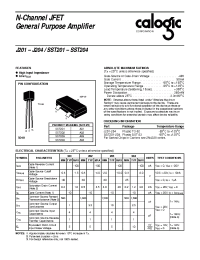 Datasheet J201-204 manufacturer Calogic