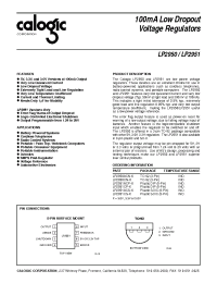 Datasheet LP2950 manufacturer Calogic