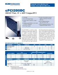 Datasheet CPCI200D-1 manufacturer C&D