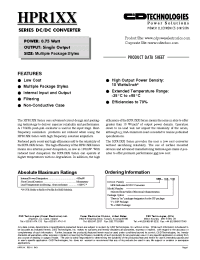 Datasheet HPR100 manufacturer C&D