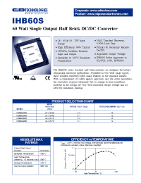 Datasheet IHB60S4805 manufacturer C&D