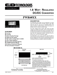 Datasheet PWR6010-HV manufacturer C&D