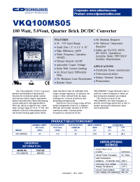 Datasheet VKQ100MS05 manufacturer C&D