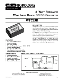 Datasheet WPC03R12S05 manufacturer C&D