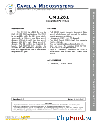 Datasheet CM1281 manufacturer Capella