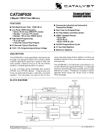 Datasheet CAT28F020TI-70T manufacturer Catalyst