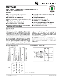 Datasheet CAT5401WI-25-TE13 manufacturer Catalyst