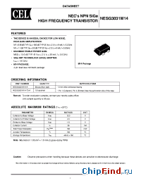 Datasheet NESG3031M14-A manufacturer CEL
