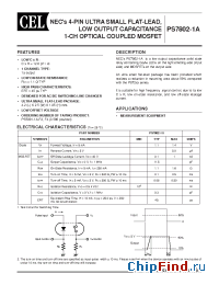 Datasheet PS7802-1A-F4 manufacturer CEL