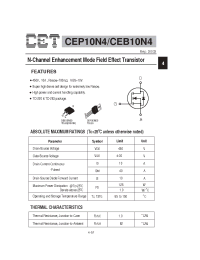 Datasheet CEB10N4 manufacturer CET
