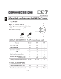 Datasheet CEB10N6 manufacturer CET