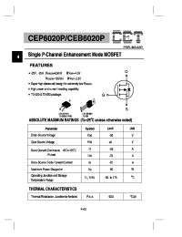 Datasheet CEB6020P manufacturer CET