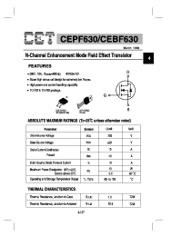 Datasheet CEBF630 manufacturer CET