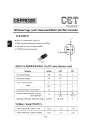Datasheet CEFF630B manufacturer CET