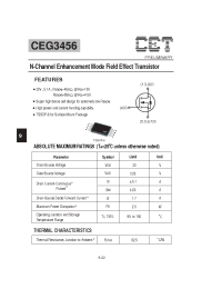 Datasheet CEG3456 manufacturer CET