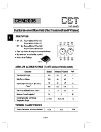 Datasheet CEM2005 manufacturer CET