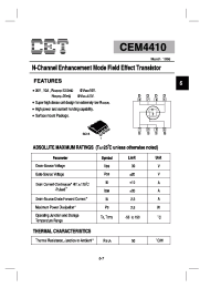 Datasheet CEM4410 manufacturer CET