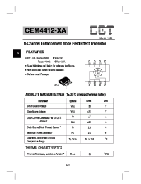 Datasheet CEM4412 manufacturer CET