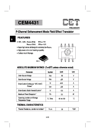 Datasheet CEM4431 manufacturer CET