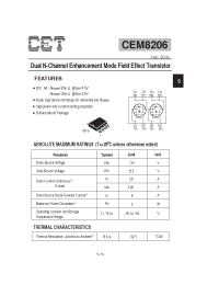 Datasheet CEM8206 manufacturer CET