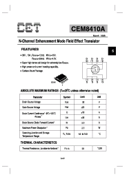 Datasheet CEM8410A manufacturer CET