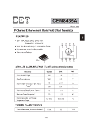 Datasheet CEM8435A manufacturer CET