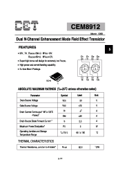Datasheet CEM8912 manufacturer CET