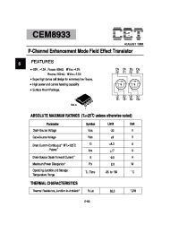 Datasheet CEM8933 manufacturer CET