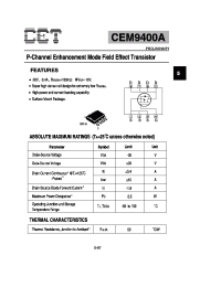 Datasheet CEM9400A manufacturer CET