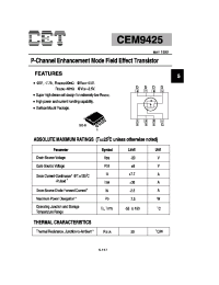 Datasheet CEM9425 manufacturer CET