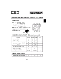 Datasheet CEM9952A manufacturer CET