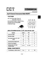 Datasheet CEM9953A manufacturer CET