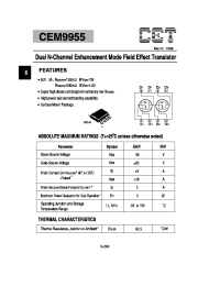 Datasheet CEM9955 manufacturer CET