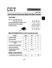 Datasheet CEM9956A manufacturer CET