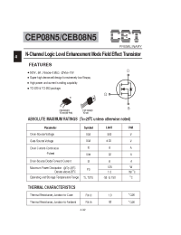 Datasheet CEP08N5 manufacturer CET