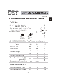 Datasheet CEP4060ALR manufacturer CET
