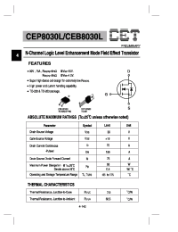 Datasheet CEP8030L manufacturer CET